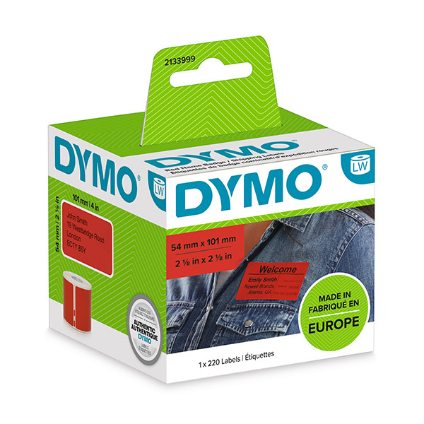 Dymo 2133399 | adressetiketter | röda | 101mm x 54mm (original) 2133399 088596 - 1