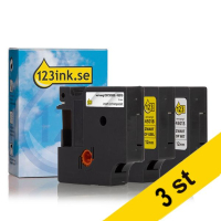 Dymo D1 | multipack | svart text - vit/transparent/gul tejp | 12mm (varumärket 123ink)​​​​​​​ | 9st S0720500C S0720530C S0720580C 089290
