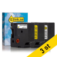 Dymo D1 | multipack | svart text - vit/transparent/gul tejp | 19mm (varumärket 123ink)​​​​​​​ | 9st S0720820C S0720830C S0720880C 089297