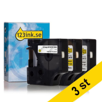 Dymo D1 | multipack | svart text - vit/transparent/gul tejp | 6mm (varumärket 123ink)​​​​​​​ | 9st S0720770C S0720780C S0720790C 089296