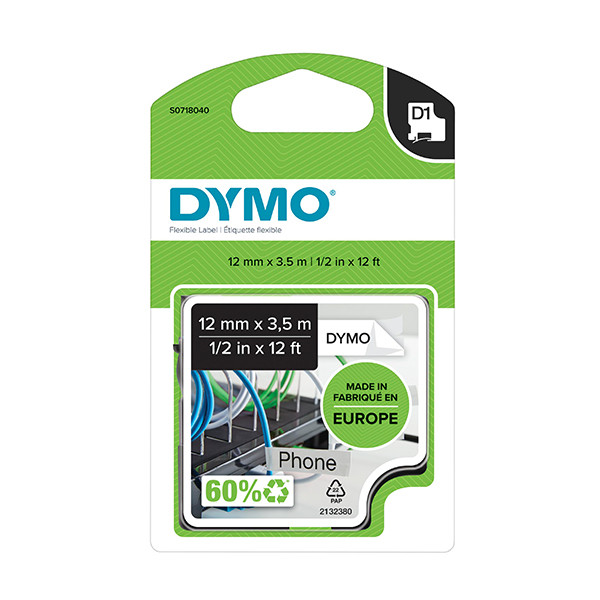 Dymo S0718040 | 16957 | flexibel nylontejp | 12mm (original) S0718040 088528 - 1