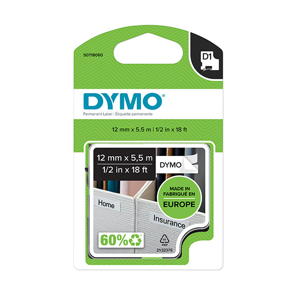 Dymo S0718060 | 16959 | permanent polyestertejp | 12mm (original) S0718060 088530 - 1