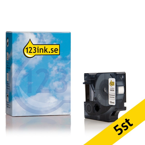Dymo S0718060 | 16959 | permanent polyestertejp | 12mm (varumärket 123ink) | 5st 650868 - 1