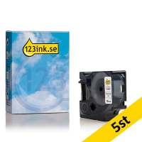 Dymo S0718070 | 16960 | svart text - vit tejp | 19mm (varumärket 123ink) | 5st 650869