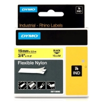 Dymo S0718090 | 18491 | IND Rhino | FlexiBle | svart text - gul tejp | 19mm (original) 18491 S0718090 088722