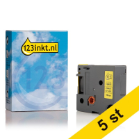 Dymo S0718090 | 18491 | svart text - gul tejp | 19mm (varumärket 123ink) | 5st​​​​​​​ S0718090C 650612