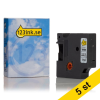 Dymo S0718180 | 18486 | IND Rhino | svart text - metallic tejp | 12mm (varumärket 123ink) | 5st S0718180C 650621