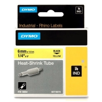 Dymo S0718270 | 18052 | IND Rhino | Heat Shrink | svart text - gul tejp | 6mm (original) 18052 088704