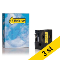 Dymo S0718270 | 18052 | IND Rhino | Heat Shrink | svart text - gul tejp | 6mm (varumärket 123ink) | 3st 18052C 089254