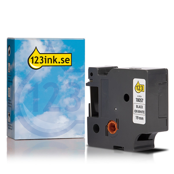 Dymo S0718330 | 18057 | IND Rhino | Heat Shrink | svart text - vit tejp | 19mm (varumärket 123ink) 088701 - 1