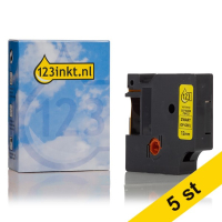 Dymo S0718450 | 18432 | IND Rhino | svart text - gul tejp | 12mm (varumärket 123ink) | 5st S0718450C 650584