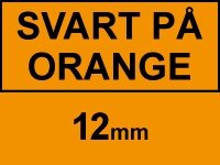 Dymo S0718490 | 18435 | IND Rhino | svart text - orange tejp | 12mm (varumärket 123ink)