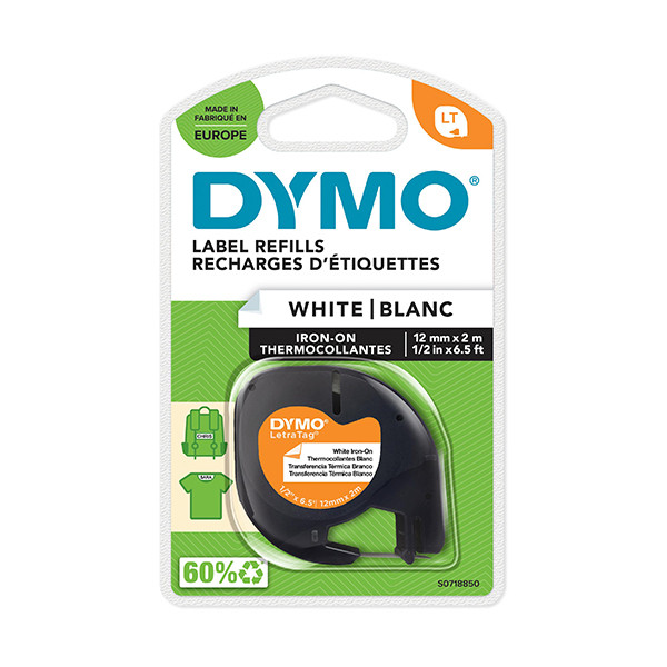 Dymo S0718850 | 18769 | vit Iron-On tejp | 12mm (original) S0718850 088318 - 1