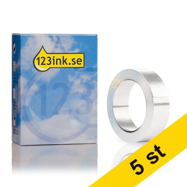 Dymo S0720160 | 31000 | Rhino aluminium tejp | icke vidhäftande | silver | 12mm  (varumärket 123ink) | 5st S0720160C 088739 - 1