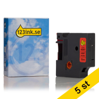 Dymo S0720570 | 45017 | svart text - röd tejp | 12mm (varumärket 123ink) | 5st S0720570C 650581