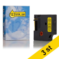 Dymo S0720580 | 45018 | svart text - gul tejp | 12mm (varumärket 123ink) | 3st  089283