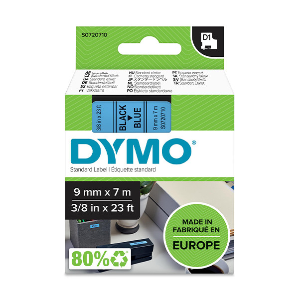 Dymo S0720710 | 40916 | svart text - blå tejp | 9mm (original) S0720710 088112 - 1