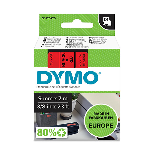 Dymo S0720720 | 40917 | svart text - röd tejp | 9mm (original) S0720720 088114 - 1