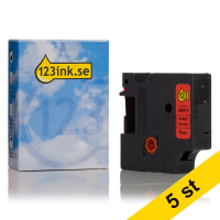 Dymo S0720720 | 40917 | svart text - röd tejp | 9mm (varumärket 123ink) | 5st S0720720C 650620