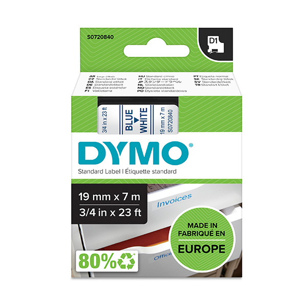 Dymo S0720840 | 45804 | blå text - vit tejp | 19mm (original) S0720840 088404 - 1