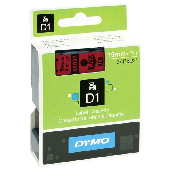 Dymo S0720870 | 45807 | svart text - röd tejp | 19mm (original) S0720870 088410 - 1