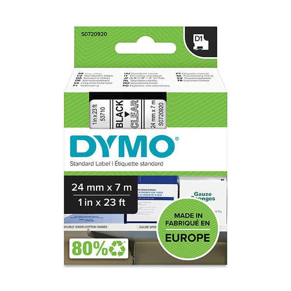 Dymo S0720920 | 53710 | svart text - transparent tejp | 24mm (original) S0720920 088420 - 1