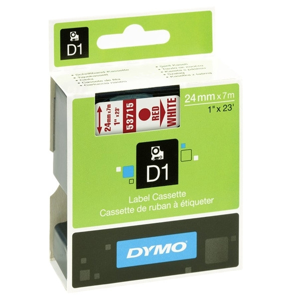 Dymo S0720950 | 53715 | röd text - vit tejp | 24mm (original) S0720950 088426 - 1