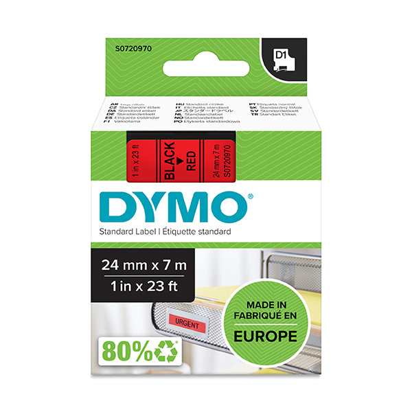 Dymo S0720970 | 53717 | svart text - röd tejp | 24mm (original) S0720970 088430 - 1