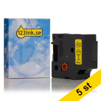 Dymo S0720980 | 53718 | svart text - gul tejp | 24mm (varumärket 123ink) | 5st S0720980C 650602