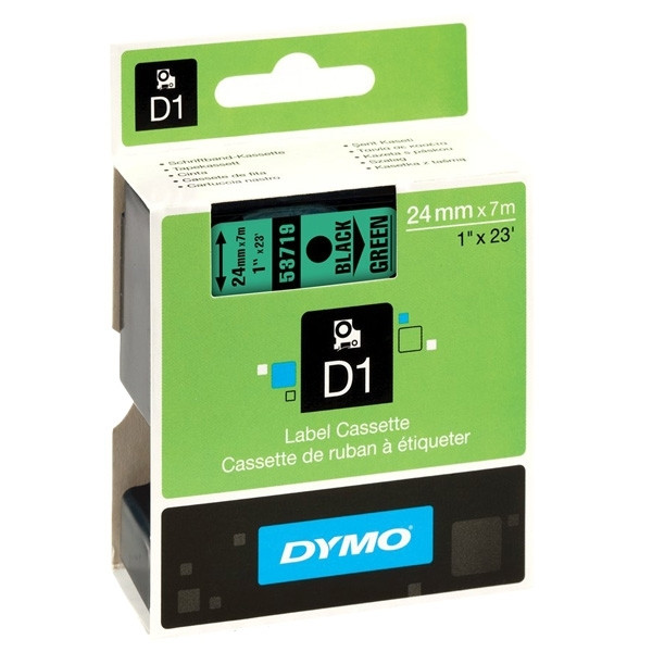 Dymo S0720990 | 53719 | svart text - grön tejp | 24mm (original) S0720990 088434 - 1