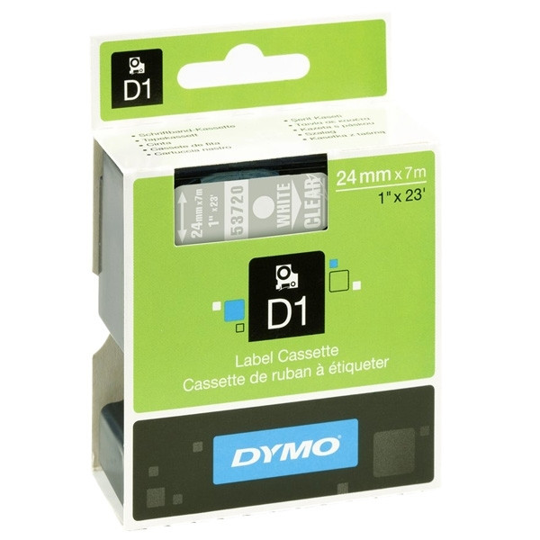 Dymo S0721000 | 53720 | vit text - transparent tejp | 24mm (original) S0721000 088436 - 1