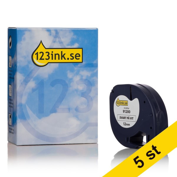 Dymo S0721510 | 91200 | vit papperstejp | 12mm (varumärket 123ink) | 5st 653098 - 1