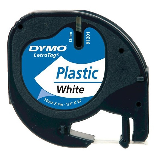 Dymo S0721610 | 91201 | vit plasttejp | 12mm (original) S0721610 088302 - 1