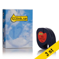 Dymo S0721630 | 91203 | röd plasttejp | 12mm (varumärket 123ink) | 3st S0721630C 650562