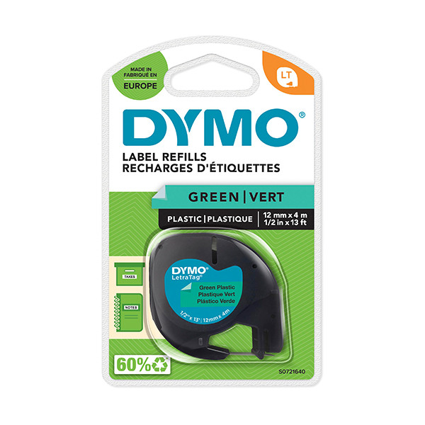 Dymo S0721640 | 91204 | grön plasttejp | 12mm (original) S0721640 088308 - 1