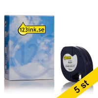 Dymo S0721660 | 91221 | vit plasttejp | 12mm (varumärket 123ink) | 5st 653099