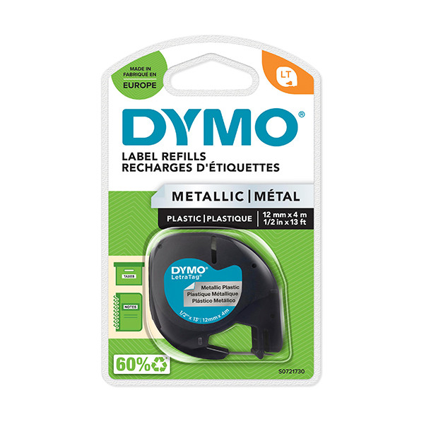 Dymo S0721730 | 91208 | metallic silver plasttejp | 12mm (original) S0721730 088314 - 1