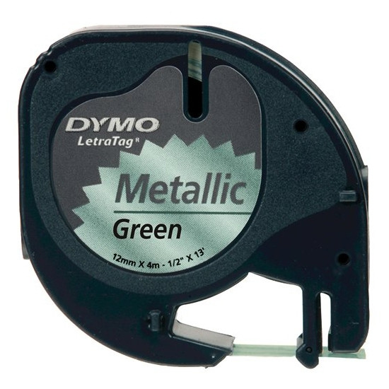 Dymo S0721740 | 91209 | metallic grön plasttejp | 12mm (original) S0721740 088316 - 1