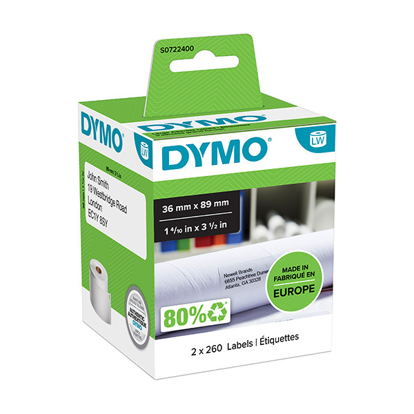 Dymo S0722400 | 99012 | breda adressetiketter (original) | 2st S0722400 088504 - 1