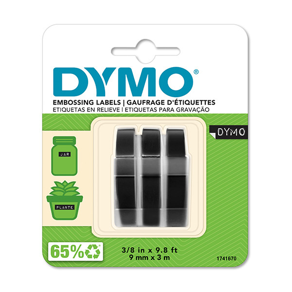 Dymo S0847730 | embossing tejp | vit text - svart tejp (ORIGINAL) | 3st S0847730 088448 - 1