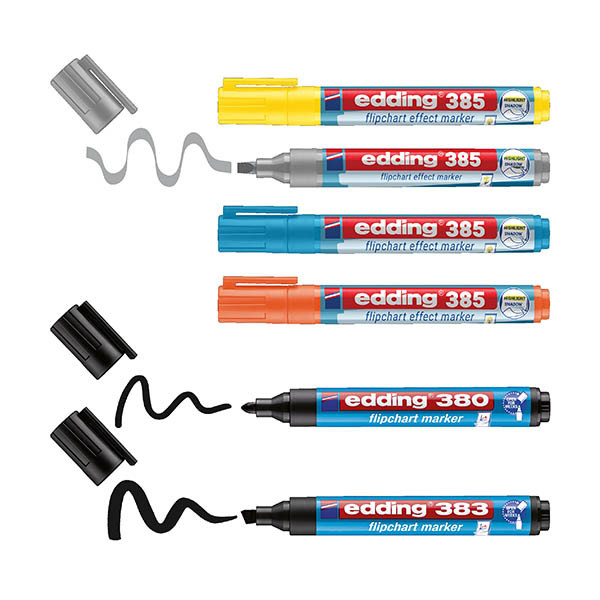 Blädderblockspenna 1.0mm - 5.0mm | Edding 380+383 | sorterade färger | 6st 200999 - 1