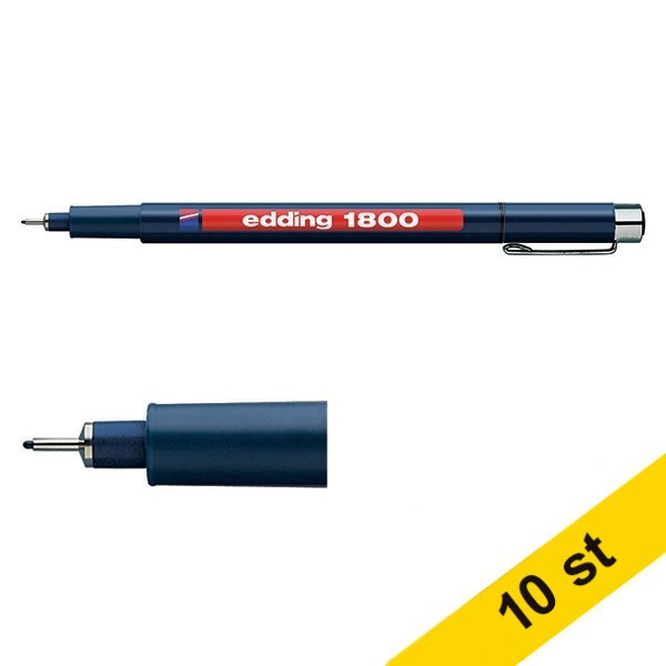 Fineliner 0.25mm | Edding 1800 | svart | 10st 239739 - 1