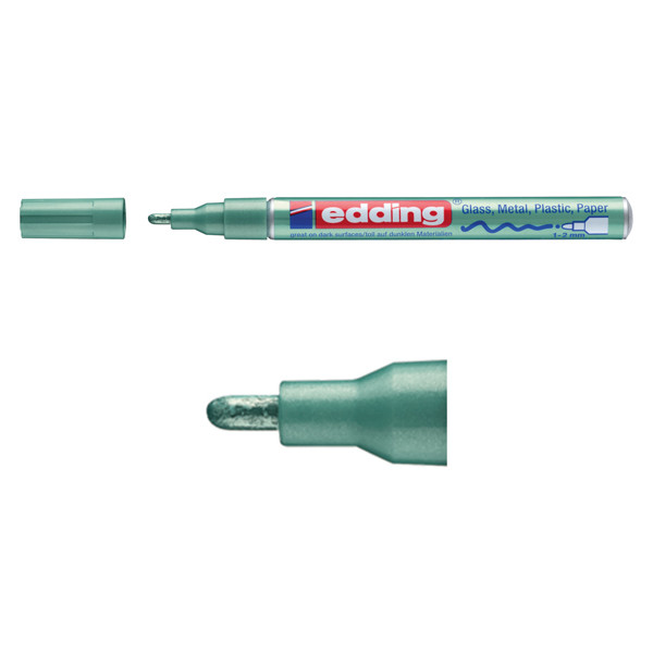 Edding Glansig lackpenna 1.0mm - 2.0mm | Edding 751 | grön metallic 4-751-9-074 239371 - 1