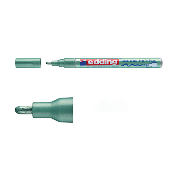 Glansig lackpenna 1.0mm - 2.0mm | Edding 751 | grön metallic 239371 - 1