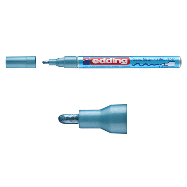 Edding Glansig lackpenna 1.0mm - 2.0mm | Edding 751 |  ljusblå metallic 4-751-9-070 239370 - 1