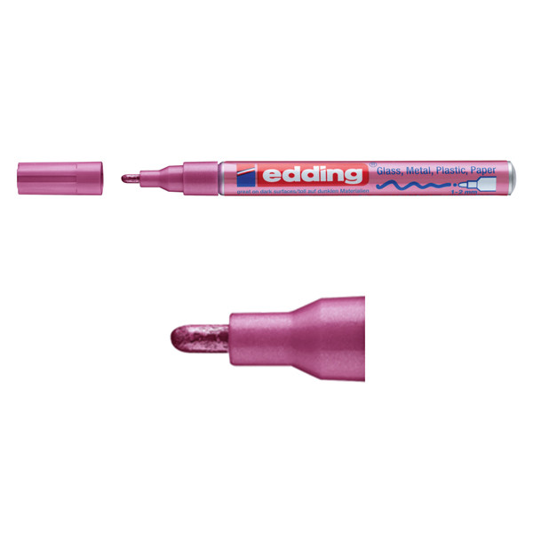 Edding Glansig lackpenna 1.0mm - 2.0mm | Edding 751 | rosa metallic 4-751-9-079 239373 - 1