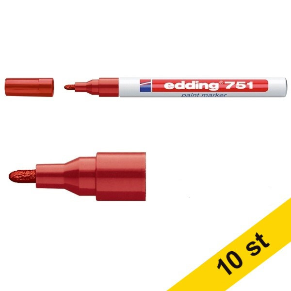 Lackpenna 1.0mm - 2.0mm | Edding 751 | röd | 10st 239458 - 1