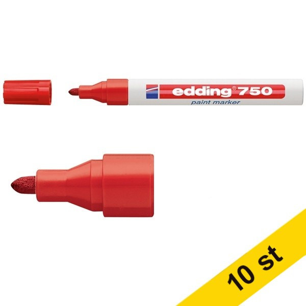 Lackpenna 2.0mm - 4.0mm | Edding 750 | röd | 10st 239444 - 1