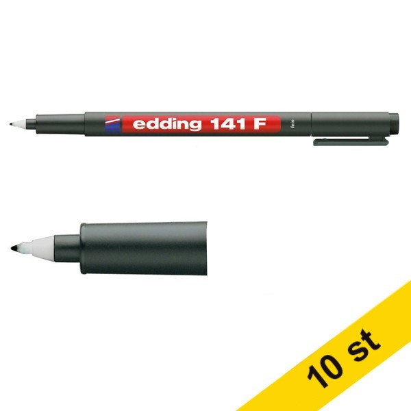 Märkpenna permanent 0.6mm | Edding 141F | svart | 10st 239690 - 1