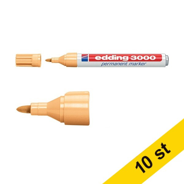 Märkpenna permanent 1.5mm - 3.0mm | Edding 3000 | ljusorange | 10st 240568 - 1